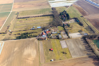 Aerial view of Riding Stable Spieß in Harthausen in the state Rhineland-Palatinate, Germany