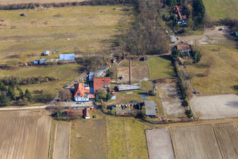 Aerial photograpy of Riding Stable Spieß in Harthausen in the state Rhineland-Palatinate, Germany