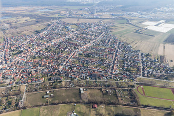District Oberhausen in Oberhausen-Rheinhausen in the state Baden-Wuerttemberg, Germany out of the air