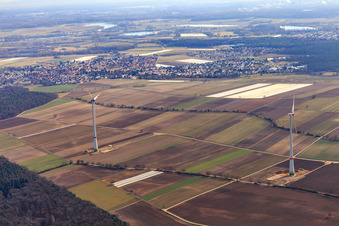 Hatzenbühler wind farm in operation in Hatzenbühl in the state Rhineland-Palatinate, Germany