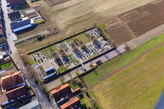 Cemetery in winter without snow in the district Hayna in Herxheim bei Landau in the state Rhineland-Palatinate, Germany