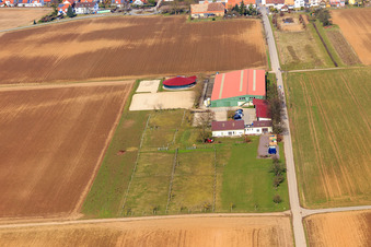 Equestrian center Fohlenhof in Steinweiler in the state Rhineland-Palatinate, Germany out of the air
