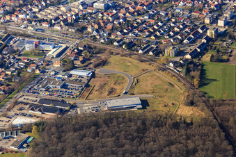 New road to expand the Lauterburger Straße commercial area in Kandel in the state Rhineland-Palatinate, Germany