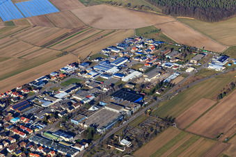 Aerial view of Industrial area Industriestraße with LINHARDT Hambrücken GmbH from the southwest in Hambrücken in the state Baden-Wuerttemberg, Germany
