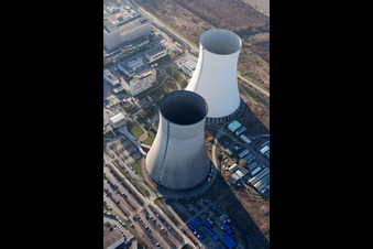 Bird's eye view of Philippsburg in the state Baden-Wuerttemberg, Germany
