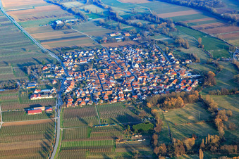 Village view from the northwest in Großfischlingen in the state Rhineland-Palatinate, Germany