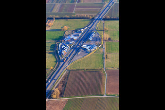 Serways Rest Areas Palatinate Wine Route East and West on the A65 from the north in Edesheim in the state Rhineland-Palatinate, Germany