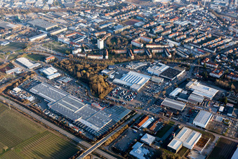 Industrial Area North in Landau in der Pfalz in the state Rhineland-Palatinate, Germany out of the air