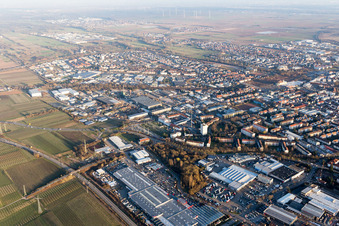 Bird's eye view of Industrial Area North in Landau in der Pfalz in the state Rhineland-Palatinate, Germany