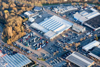 Industrial Area North in Landau in der Pfalz in the state Rhineland-Palatinate, Germany from the drone perspective