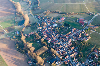 District Klingen in Heuchelheim-Klingen in the state Rhineland-Palatinate, Germany from the plane