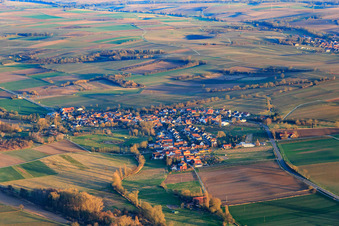 Village view in the evening from the north in Oberhausen in the state Rhineland-Palatinate, Germany