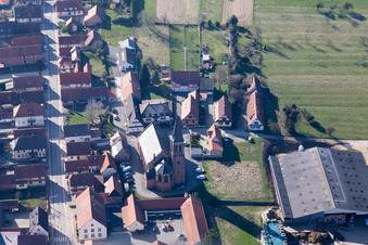 Church building in the village of in Betschdorf in Grand Est, France