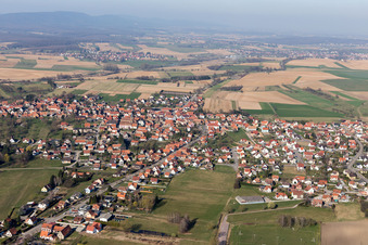Aerial view of Surbourg in the state Bas-Rhin, France