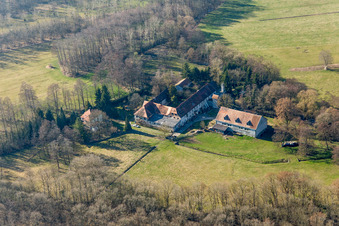 Surbourg in the state Bas-Rhin, France from above