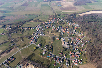 Aerial view of Biblisheim in the state Bas-Rhin, France