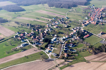 Aerial view of Eschbach in the state Bas-Rhin, France