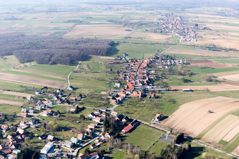 Aerial photograpy of Eschbach in the state Bas-Rhin, France