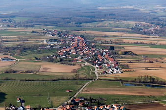 Eschbach in the state Bas-Rhin, France from above