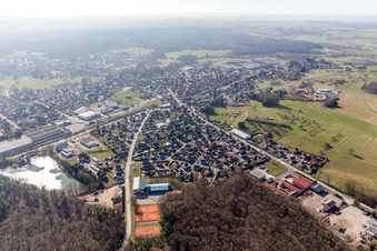 Aerial view of Laubach in the state Bas-Rhin, France