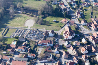 Aerial photograpy of Mertzwiller in the state Bas-Rhin, France