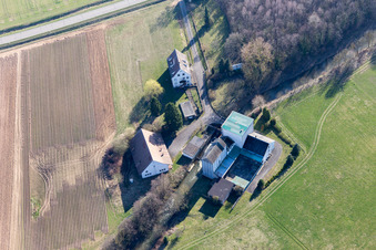 Mertzwiller in the state Bas-Rhin, France viewn from the air