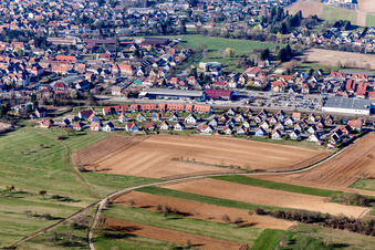 Aerial view of Settlement area in Niedermodern in Grand Est, France