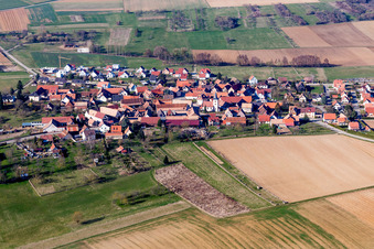 Oblique view of Ettendorf in the state Bas-Rhin, France