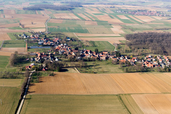 Aerial view of Geiswiller in the state Bas-Rhin, France