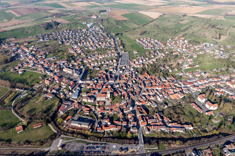 Oblique view of Dettwiller in the state Bas-Rhin, France