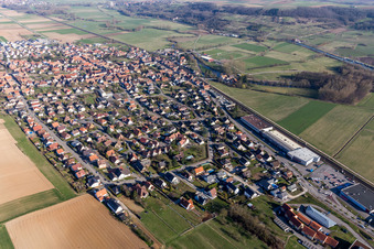 Bird's eye view of Hochfelden in the state Bas-Rhin, France