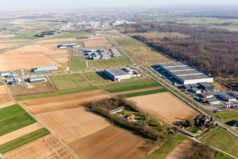 Aerial photograpy of Mommenheim in the state Bas-Rhin, France