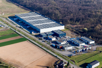 Oblique view of Mommenheim in the state Bas-Rhin, France