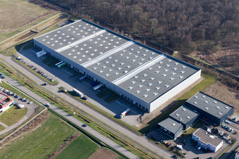 Mommenheim in the state Bas-Rhin, France seen from above