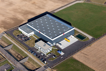 Mommenheim in the state Bas-Rhin, France viewn from the air