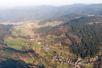 Aerial view of District Neusatz in Bühl in the state Baden-Wuerttemberg, Germany