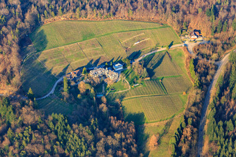 Aerial photograpy of Fremersberg monastery estate, monastery tavern in Sinzheim in the state Baden-Wuerttemberg, Germany