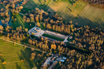 Aerial view of Favorite Castle at Förch in the district Förch in Rastatt in the state Baden-Wuerttemberg, Germany