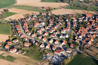 Aerial view of Hunspach in the state Bas-Rhin, France