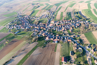 Aerial photograpy of Aschbach in the state Bas-Rhin, France
