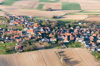 Bird's eye view of Oberlauterbach in the state Bas-Rhin, France