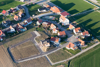Drone image of Oberlauterbach in the state Bas-Rhin, France