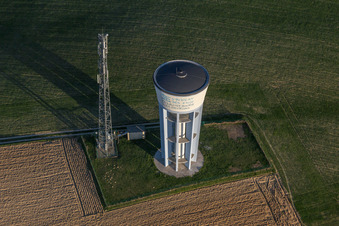 Building of water tower and mobile phone tower in Wintzenbach in Grand Est, France