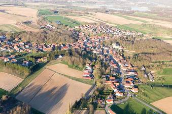 Aerial photograpy of Neewiller-près-Lauterbourg in the state Bas-Rhin, France