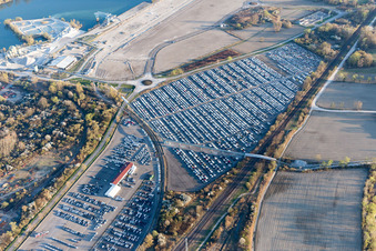Lauterbourg in the state Bas-Rhin, France viewn from the air