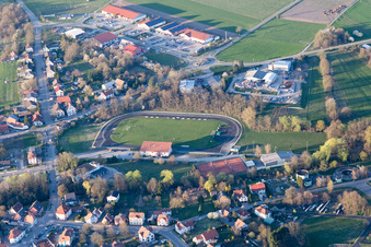 Lauterbourg in the state Bas-Rhin, France from a drone