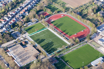 Bird's eye view of Herxheim bei Landau in the state Rhineland-Palatinate, Germany