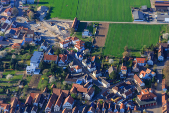 Oblique view of Eisenbahnstr in Herxheim bei Landau in the state Rhineland-Palatinate, Germany