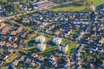 4 residential blocks on Postgrabenstraße x Am Entensee in Bellheim in the state Rhineland-Palatinate, Germany