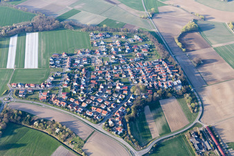 Aerial photograpy of District Hardtwald in Neupotz in the state Rhineland-Palatinate, Germany